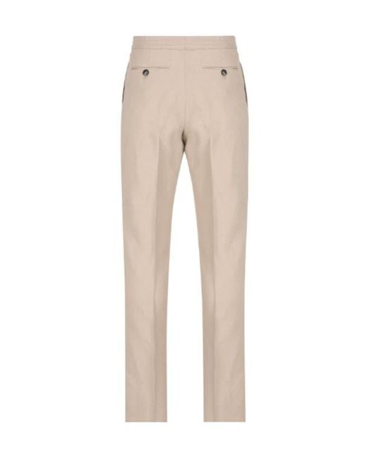 Zegna Natural Elastic-Waist Linen Pants for men