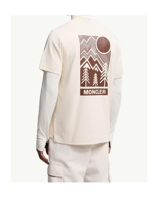 Moncler White Grenoble Pattern-Printed Crewneck T-Shirt for men