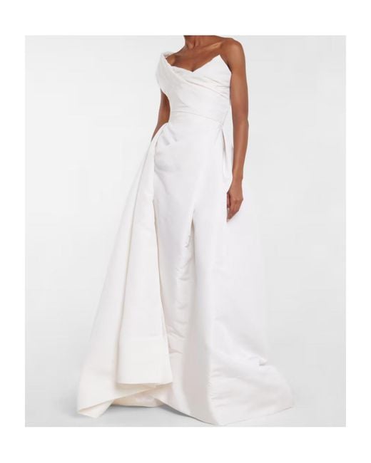 Vivienne Westwood White Bridal Freyja One-Shoulder Silk Gown