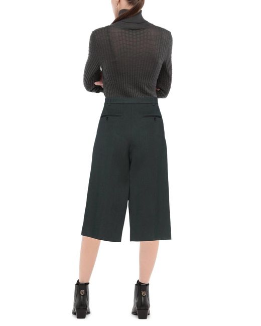 Saint Laurent Green Solid Color Wool Casual Pants
