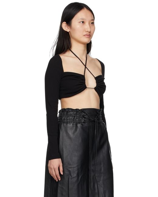 Rosetta Getty Black Long-Sleeved Blouse