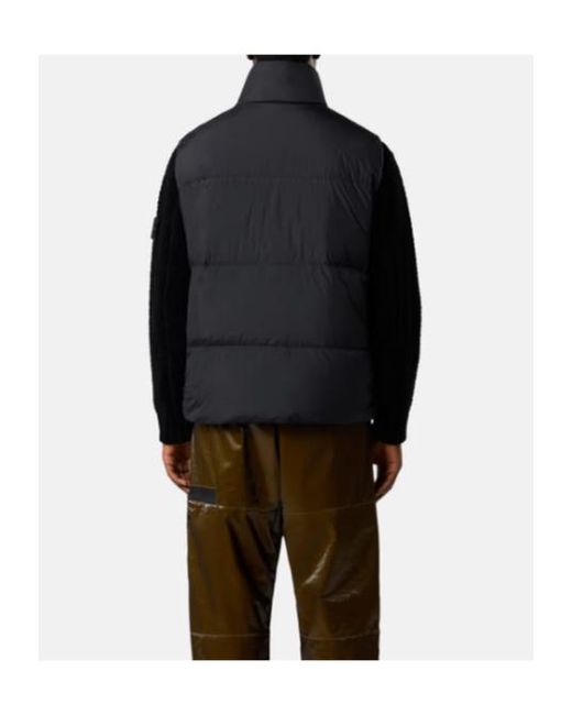 Stone Island Black Logo Patch High Neck Gilet for men