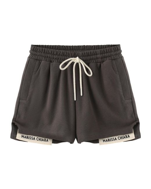 Marissa Chiara Gray Elastic Waist Shorts