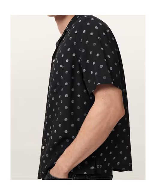 AllSaints Black Upton Buttoned Shirt for men