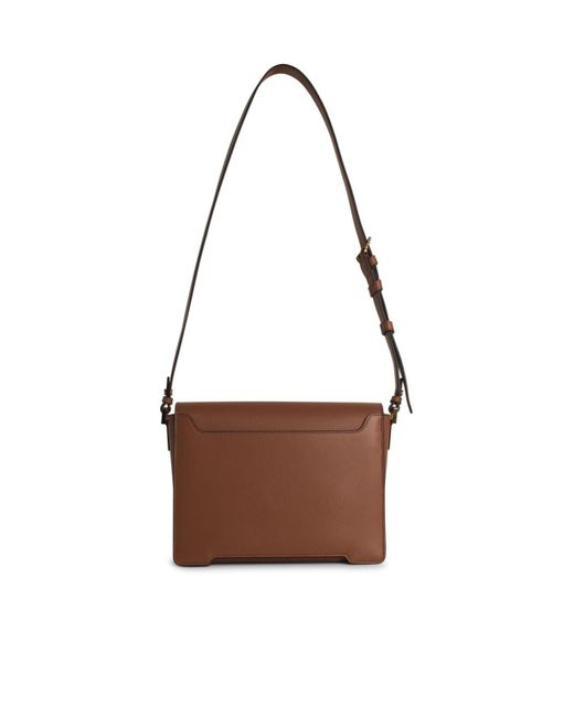 Marni Brown Trunkaroo Foldover Top Medium Shoulder Bag