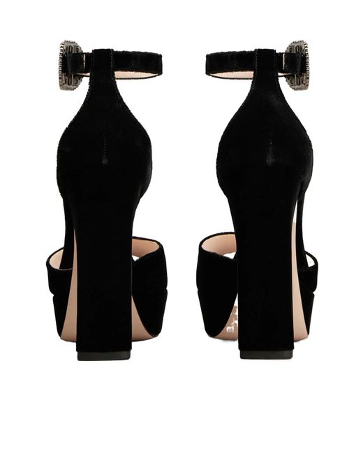 Roger Vivier Black Velvet Platform Sandals