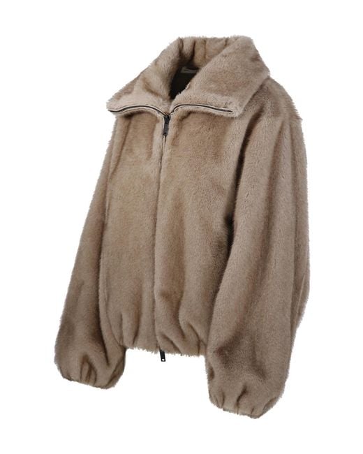 P.A.R.O.S.H. Brown Long-Sleeve Zip-Up Jacket
