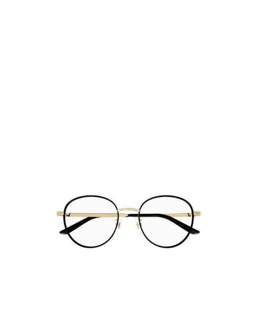 Gucci White Eyewear Round Frame Glasses for men