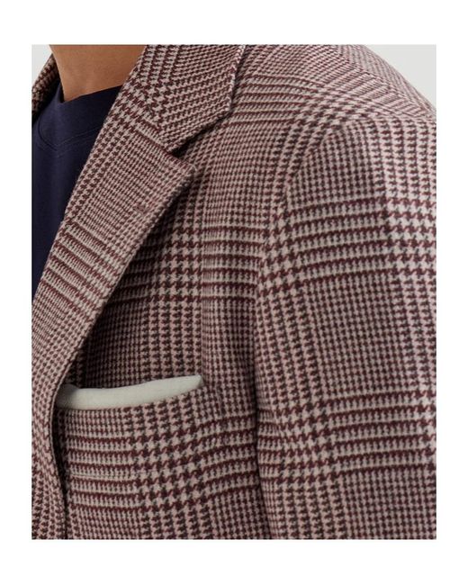 Brunello Cucinelli Brown Checked-Pattern Blazer for men