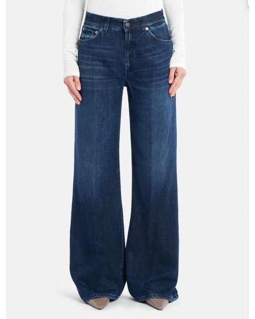 Dondup Blue Amber Wide-Leg Jeans