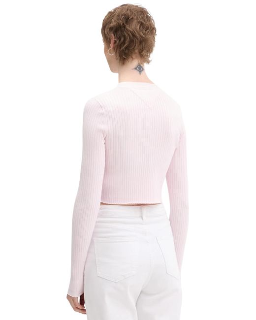 Tommy Hilfiger White Button-Up Sweater