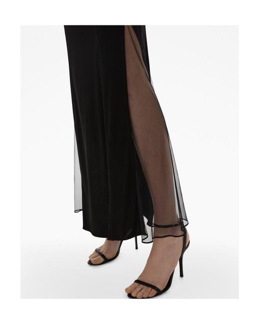 Helmut Lang Black Sheer-Panelled Sleeveless Maxi Dress