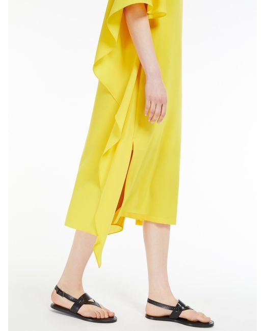 Max Mara Yellow Batwing-Sleeves Midi Dress