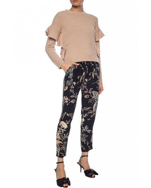 RED Valentino Black Printed Casual Pants