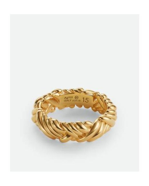 Bottega Veneta Metallic Intreccio Ring