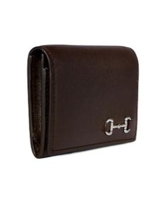 Gucci Brown Long Card Case With Horsebit for men
