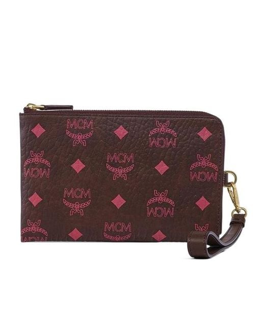 MCM Red Ottomar Travel Pouch for men