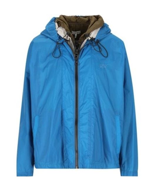 Loewe Blue Logo Zip-Up Hooded Jacket