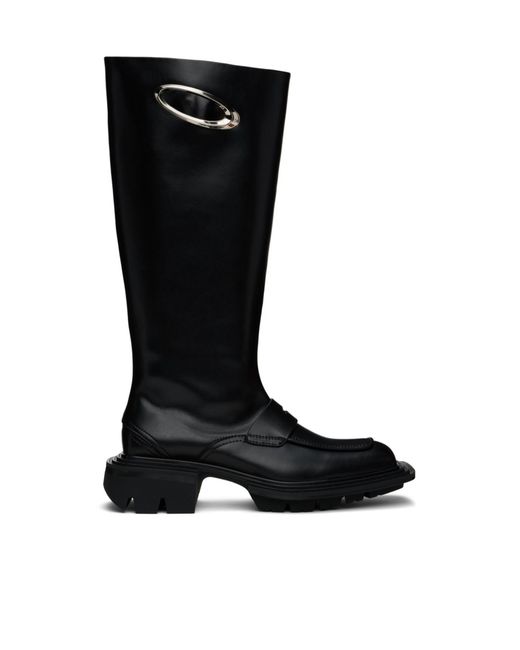 untitlab Black Reel Ring High Boots for men