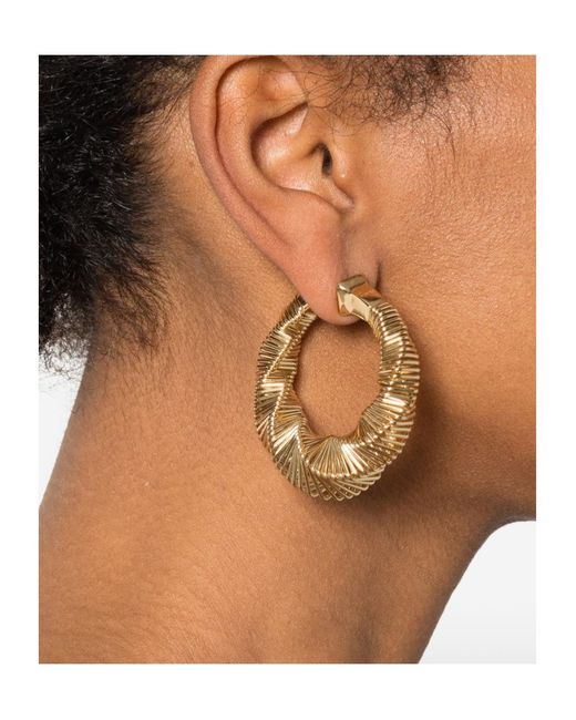 Alaïa Metallic Alaïa Square Spiral Small Hoops
