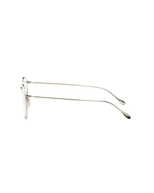 Gucci White Eyewear Round Frame Glasses for men