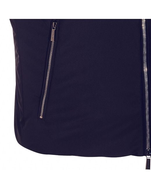 Moorer Blue Zip-Up Stand-Collar Gilet for men