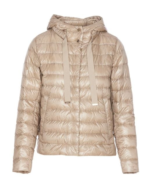 Herno Natural Quilted Hooded Drawstring Puffer Jacket