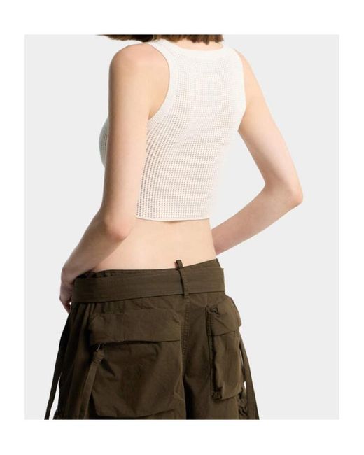 DSquared² White Scoop-Neck Tank Top