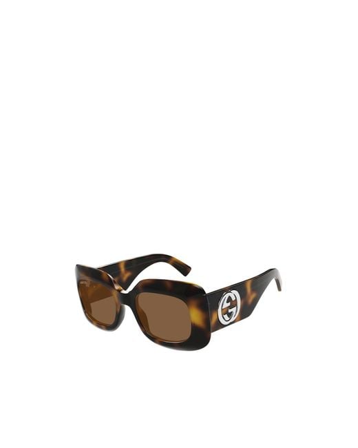 Gucci Brown Eyewear Square Frame Sunglasses