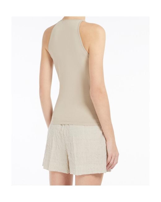 Max Mara Natural Armida1234 V-Neck Sleeveless Top