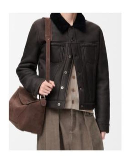 Loewe Black Button Shearling Trucker Jacket
