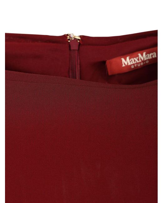 Max Mara Red Studio Gocce Ruched Midi Dress