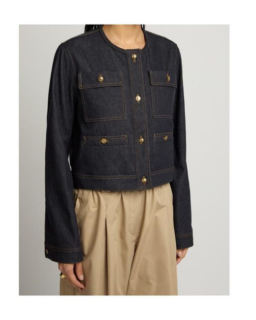 Moncler Black Tencin Stretch-Denim Jacket