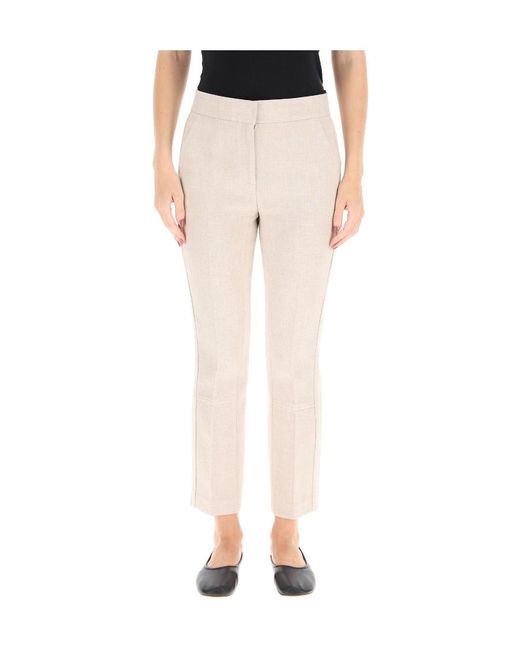 Tory Burch Natural Phoebe Tailored Pants
