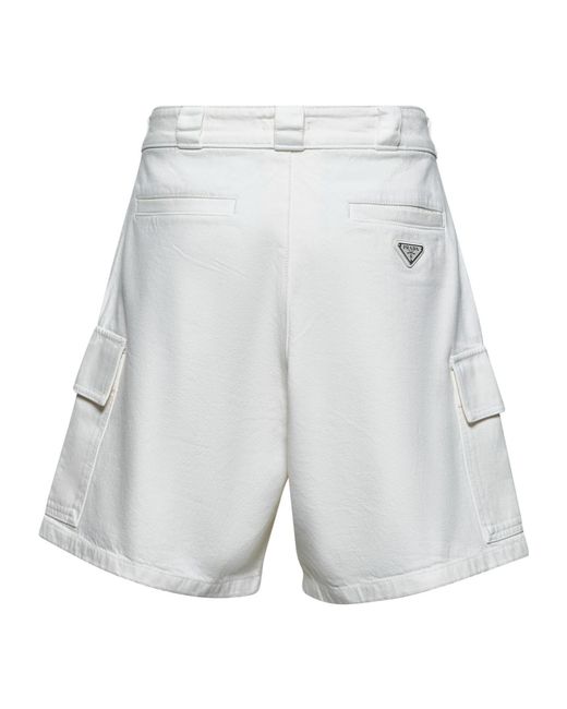 Prada Gray Denim Bermuda Shorts for men