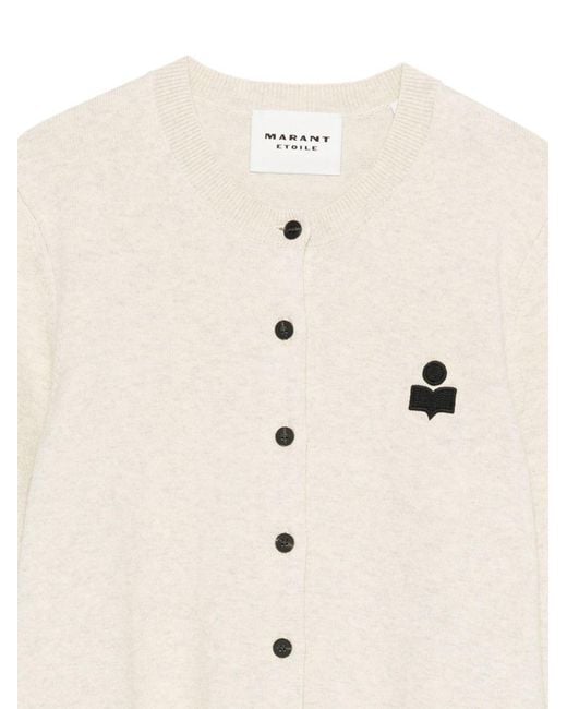 Isabel Marant White Isabel Marant Étoile Logo-Embroidered Knitted Cardigan