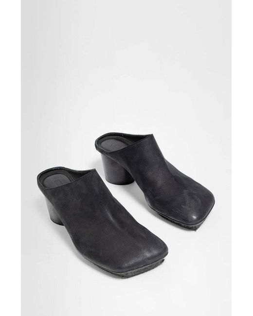 Uma Wang Black High-Heeled Muller Shoes