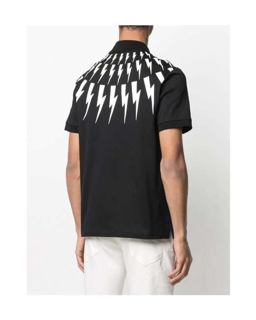 Neil Barrett Black Short-Sleeved Polo Shirt for men