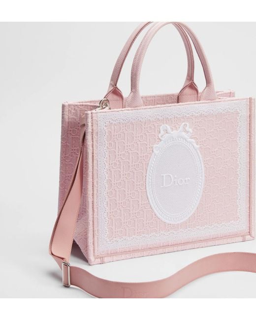 Dior Pink Medium Book Tote With Strap