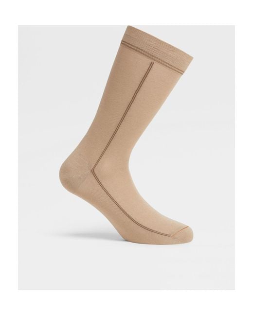 Zegna White Cotton Blend Socks for men