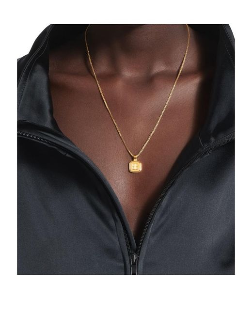 Balenciaga White Nano Square Long Necklace