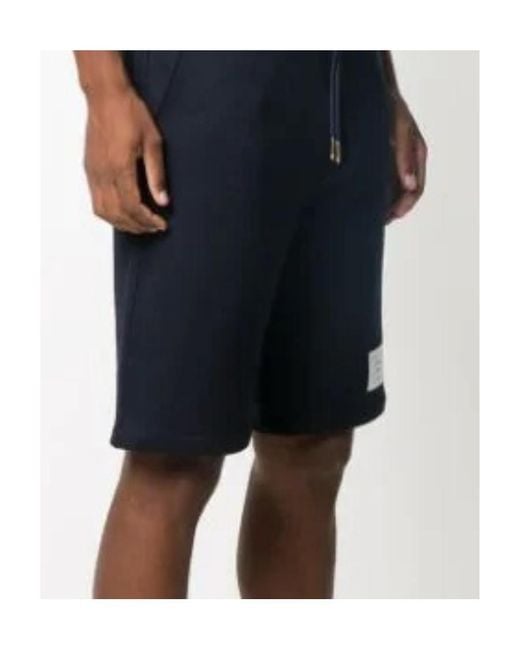 Thom Browne Blue Side-Stripe Track Shorts for men