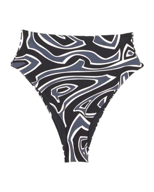 Emilio Pucci Black Pucci Abstract Printed Beachwear Bottoms