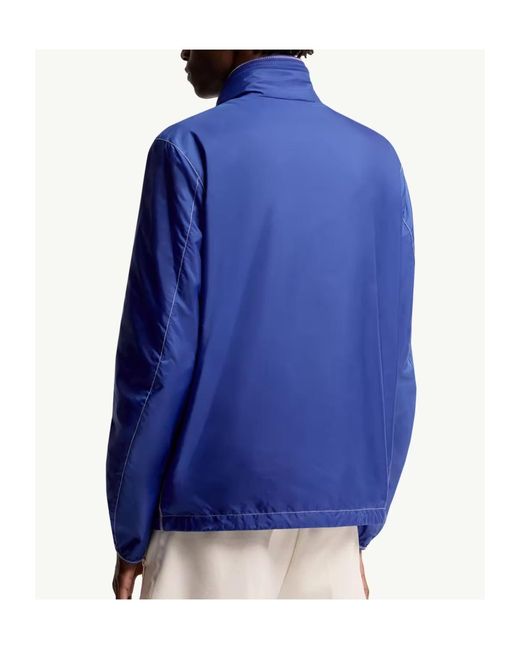 Moncler Blue Arrakis Logo Patch Zip-Up Jacket for men
