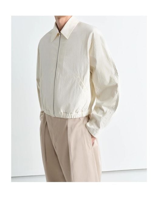 Lemaire White Zip-Up Jacket for men