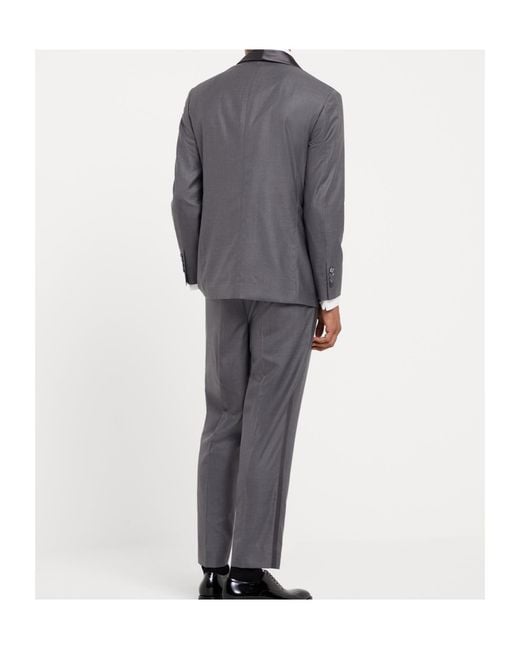 Brunello Cucinelli Gray Single-Breasted Wool Suit for men