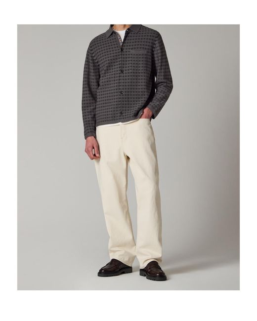 Paul Smith Gray Patterned Knitted Shirt for men