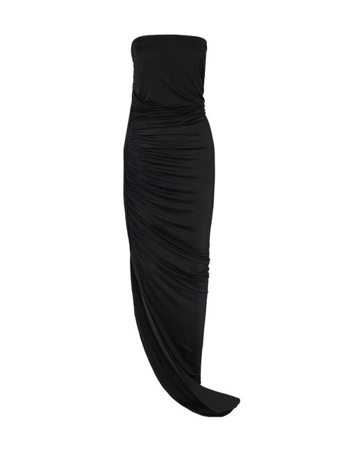 Rick Owens Black Edfu Strapless Gathered Stretch-Jersey Gown