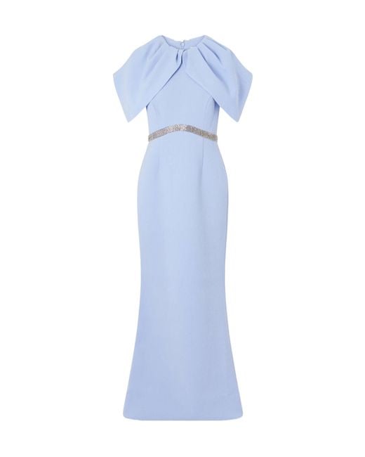 Rebecca Vallance Blue Embellished Cady Maxi Dress