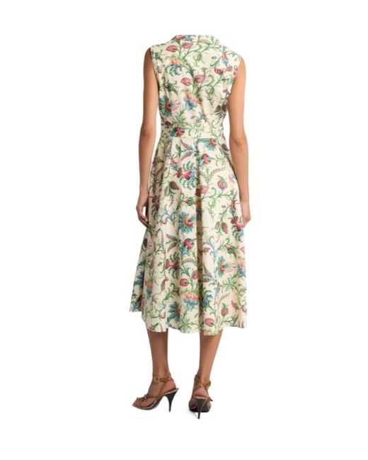 Etro White Sleeveless V-Neck Dress